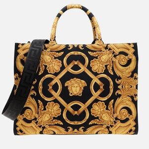 NWT Versace Medusa Large Tote Shoulder Bag Baroque Fabric
